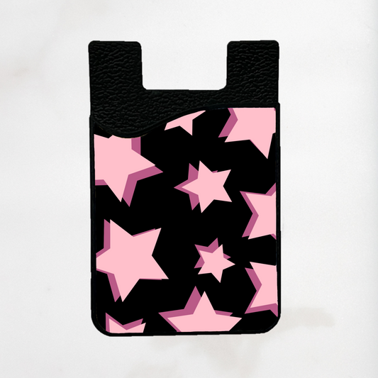 Pink Shadow Stars Card Holder