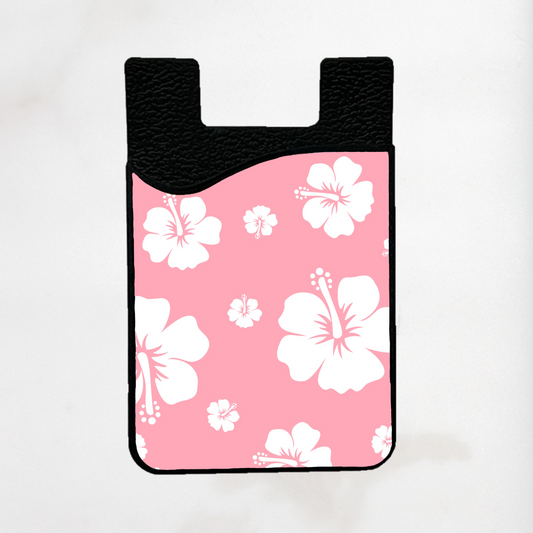 Pink Hibiscus Flowers Card Holder